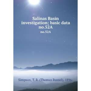  Salinas Basin investigation; basic data. no.52A T. R. (Thomas 