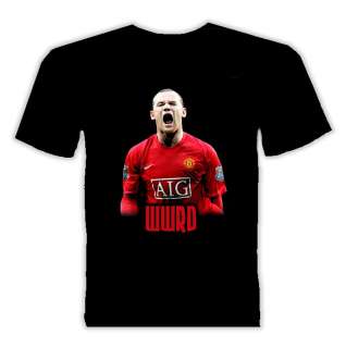 Wayne Rooney world cup soccer t shirt Black  