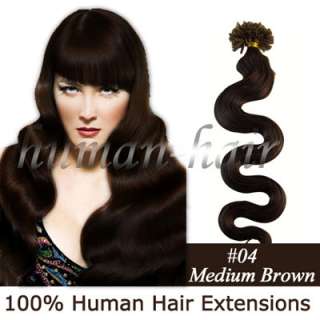 100s 20 Remy Nail tip Wavy Human Hair Extensions #04  
