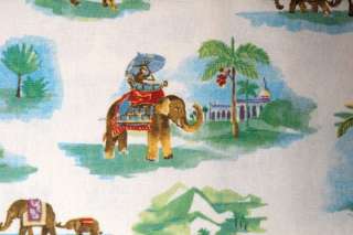 Waverly Coastal Caravan Drapery fabric elephants yds  