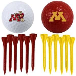  Minnesota Golden Gophers Two Golf Balls and Twelve Tees 