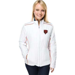 Chicago Bears Womens Bombshell White Full Zip Jacket  