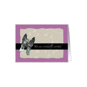  Vow Renewal Invitation, Butterfly, Informal Purple Card 