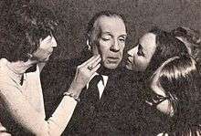 borges with a group of fans 1976