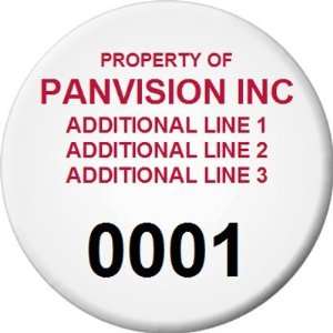  Custom Asset Label With Numbering, 3 Circle PermaGuard 