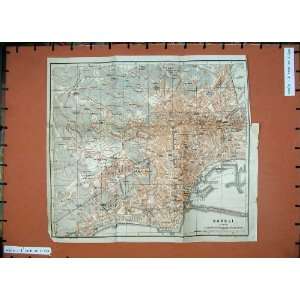   1909 Colour Map Italy Street Plan Napoli Rione Vomero