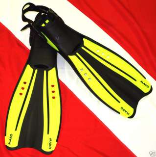 AERIS Oceanic MAKO Adjustable Strap Dive Fin Yellow Reg  