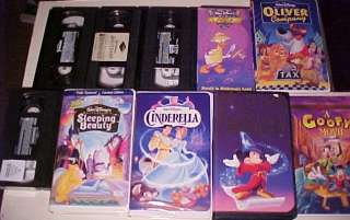 Lot of 10 WALT DISNEY Animated VHS Feature Films  