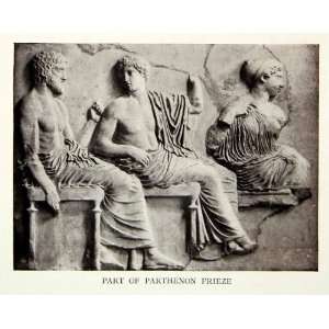 1929 Print Ancient Greek Parthenon Frieze Bas Relief Sculpture 