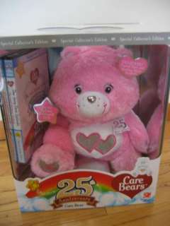   Pink Care Bear 25th Anniversary Swarvoski Crystal Eyes with Bonus DVD