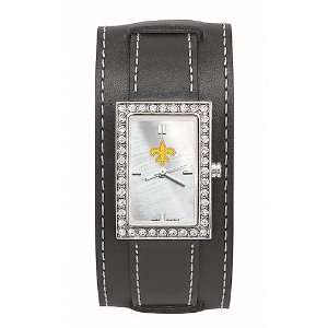 : New Orleans Saints Ladies NFL Starlette Watch (Wide Leather Band 