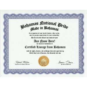 The Bahamas Bahamian National Pride Certification Custom Gag 