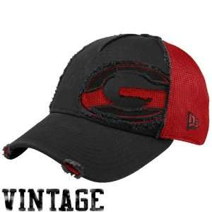  New Era Georgia Bulldogs Black Red Trucker Mesh Adjustable Vintage 