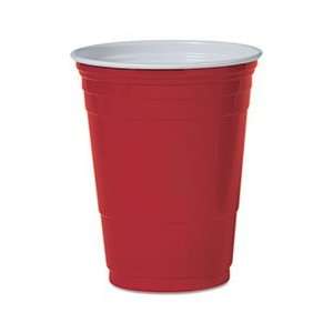    Plastic Party Cold Cups, 16 oz., Red, 50/Pack