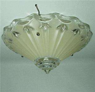 1930s Art Deco Glass Ceiling Light Shade 10 in Bead Chain Diffuser 