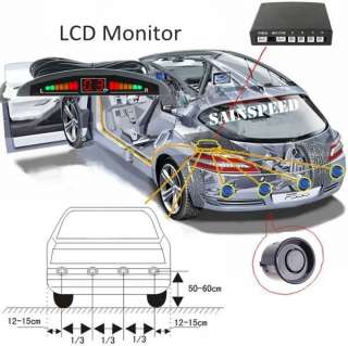 Car Parking 4 Sensors Led Display Radar Kit Reverse Sound Alert  