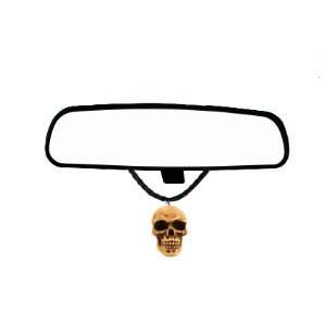 3D Natural Skull Head Pendant Key Chain Car Truck SUV Rear View Mirror 