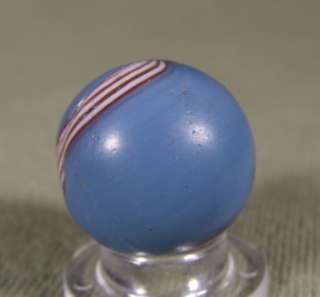 VERY RARE ANTIQUE GERMAN BANDED OPAQUE MARBLE Red/White/Blue 11/16 