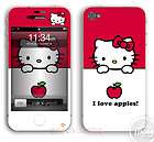 Hello Kitty Love Apple Sticker Skin Cover Protector for iPhone 4 / 4S