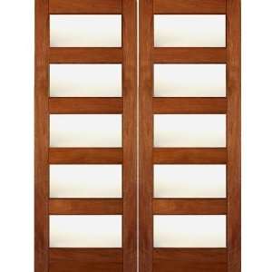   Mahogany Double Door with Innovative Design and Dual Matte Low E Glass