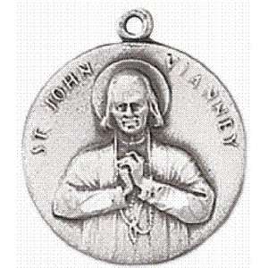  St. John Vianney Sterling Silver Medal with 18 Inch Chain 