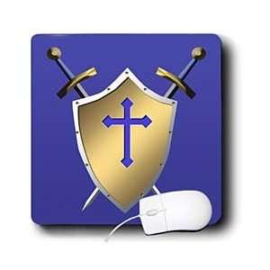   Cross and background in Curious Blue   Mouse Pads Electronics