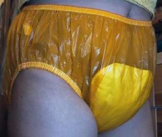 NEW Adult Amber Vinyl Plastic pullon bikini pants S XXL  