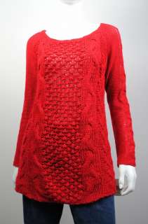W1194 VT02 NEW WOMENS CREW NECK RED FEVER SWEATER M  
