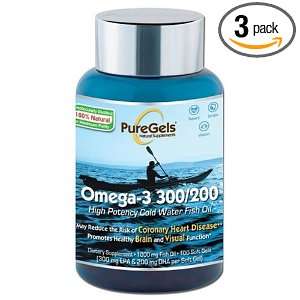 PureGels Omega3, 300/200,Cold Water Fish Oil EPA 300 mg/DHA, 200 mg 