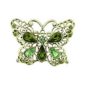  Green Crystal Antique Butterfly Pin Jewelry