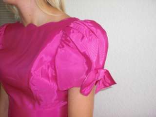 VTG 80s Pink Fushia PROM PARTY BRIDESMAID origami avant DRESS gown 