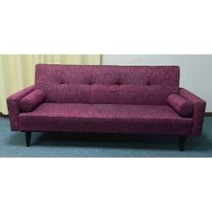  Plum Burgundy Red Full Sized with Arms Convertible Sofa 