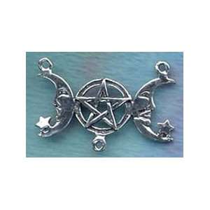  )O(Lunar Moon Stars Pentacle Centerpiece Witch Jewelry 