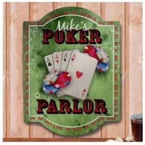 Personalized Poker Parlor Wall Sign 