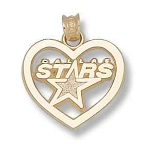  Dallas Stars NHL Logo Heart Pendant (Gold Plated) Sports 