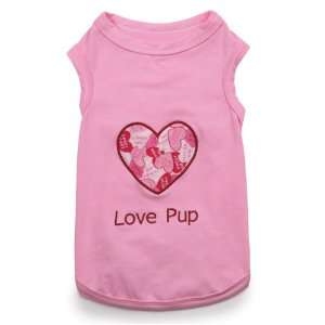   Polyester/Cotton Love Pup Dog Tank, Large, 20 Inch, Pink: Pet Supplies