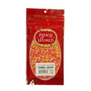 Spicy World Sugar Coated Fennel Seeds, 7 oz Pouches, 6 ct (Quantity of 