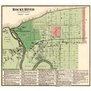  ROCKY RIVER TOWNSHIP OHIO (OH) LANDOWNER MAP 1876