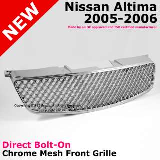  Altima 05 06 ABS Plastic Chrome Mesh Sport Front Hood Grille Grill 