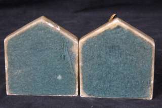   HIRSCH, FRENCH ART DECO METAL CALCITE VENICE CARNEVALE BOOKENDS  