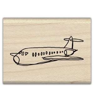 Mod Plane Wood Mounted Rubber Stamp 