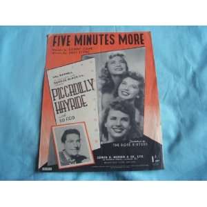  Five Minutes More (Sheet Music) Ross Sisters Books