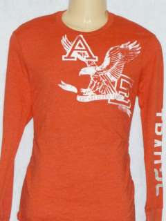 American Eagle Long Sleeve Orange Mens T Shirt New NWT  