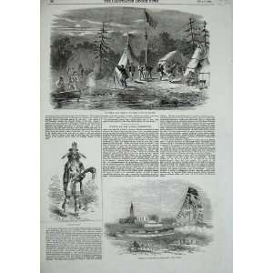  1855 Engineers Camp Maurice River Iroquois Chief Madras 