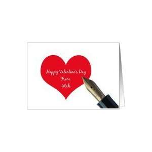  Utah Valentine´s Day Red Heart message Card Health 