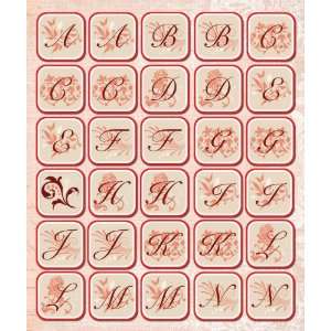  K&Company Red Classic Alphabet Die cut Stickers: Arts 