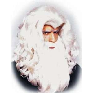   Gandalf Wizard Fancy Dress Wig & Beard Inc FREE Wig Cap Toys & Games