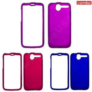 Rubber Feel Purple Protective Case Faceplate Cover + Rubber Feel Rose 