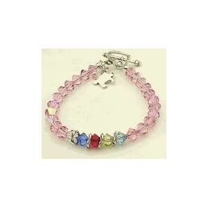 Autism Awareness Pink Swarovski Crystal and Sterling Silver Bracelet