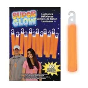  Super Glow Light Sticks with Lanyards, 12 Pack, ORANGE 